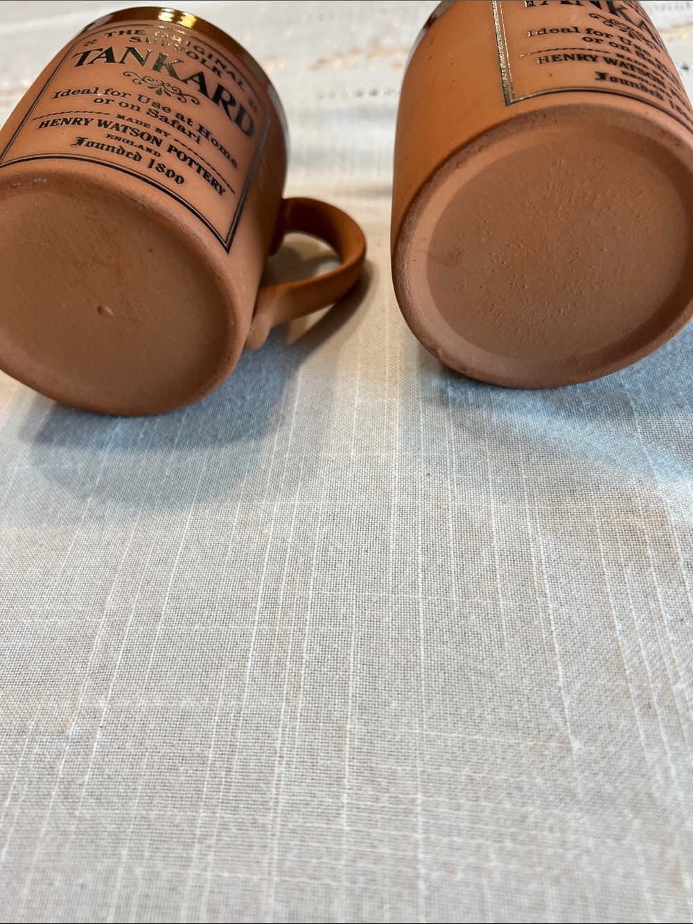 New Henry Watson Pottery Suffolk Brown Tankard Ceramic Mug - Brown (Set of 2) - Picture 4 of 5